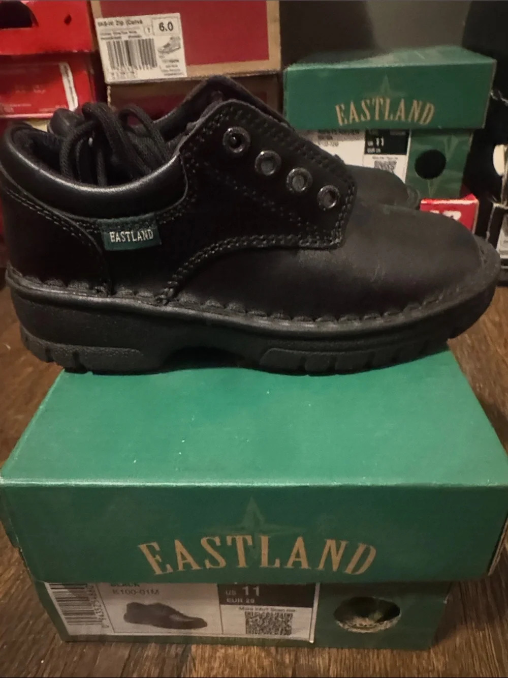 Eastland Kids Black Leather Lace-Up Dress Shoes